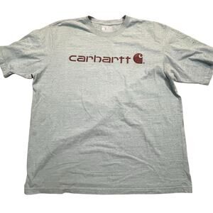 Carhartt Mens XL Green Logo Tee Loose Fit Workwear Casual Graphic Shirt